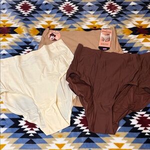 NWT 2XL-4XL BUNDLE Shapermint High-Waisted Panties Trio - Cream, Tan, Brown